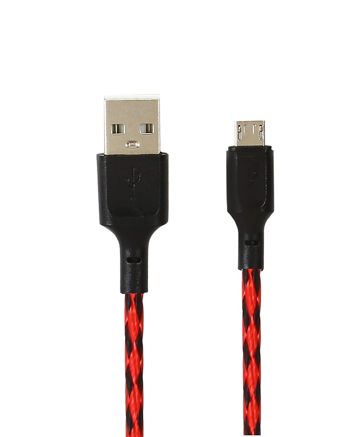 Electroline Fast Nylon Series 2.4A Super Speed 1MTR V-8 Charging + Data Transfer USB Data Cable