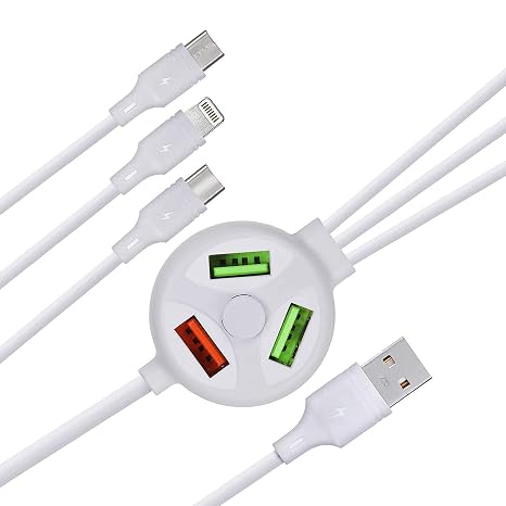 MAX Electric 6in1 Data Cable 3 Plug 3 USB Port