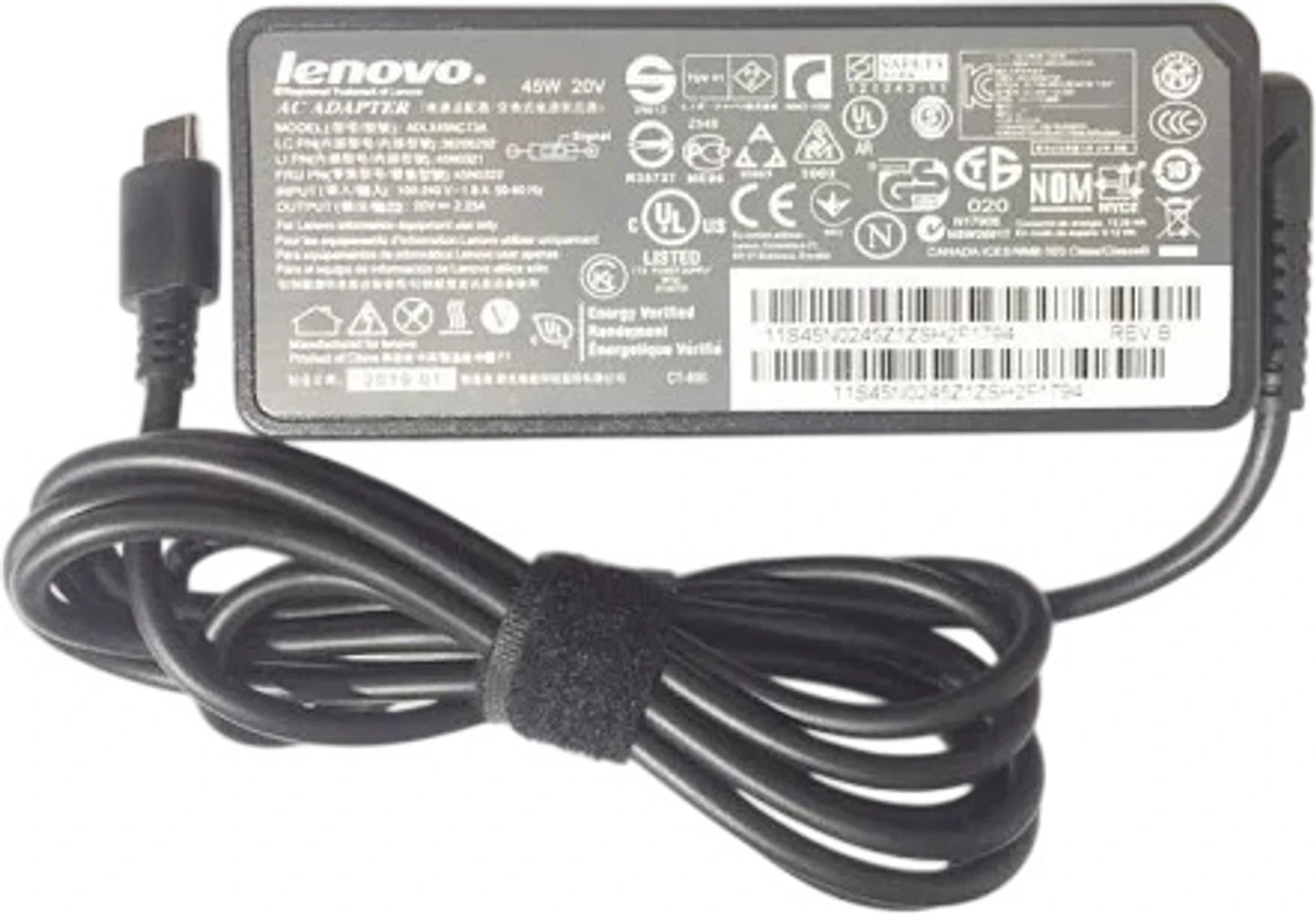 Lenovo 45W USB-C (Type-C) Power Adapter for Laptops and Tablets 45 W Adapter (Power Cord Included)