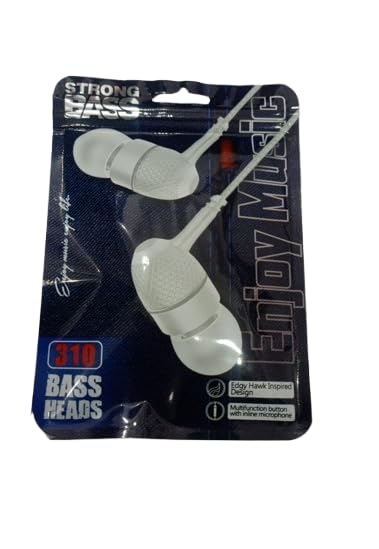 Strong Bass in-Ear Earphones, 310 Bass Heads, White
